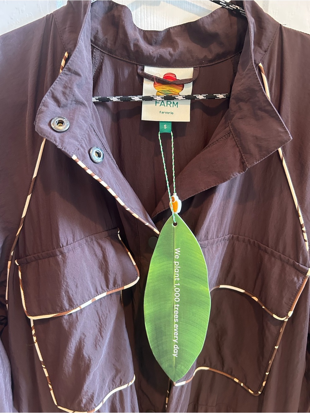 Farm Rio Chocolate Brown Drawstring Dress - Picture 3 of 9